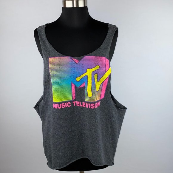 MTV Music Television Muscle T T-Shirt Tank Top 43" Chest X 28" Long - Picture 1 of 5